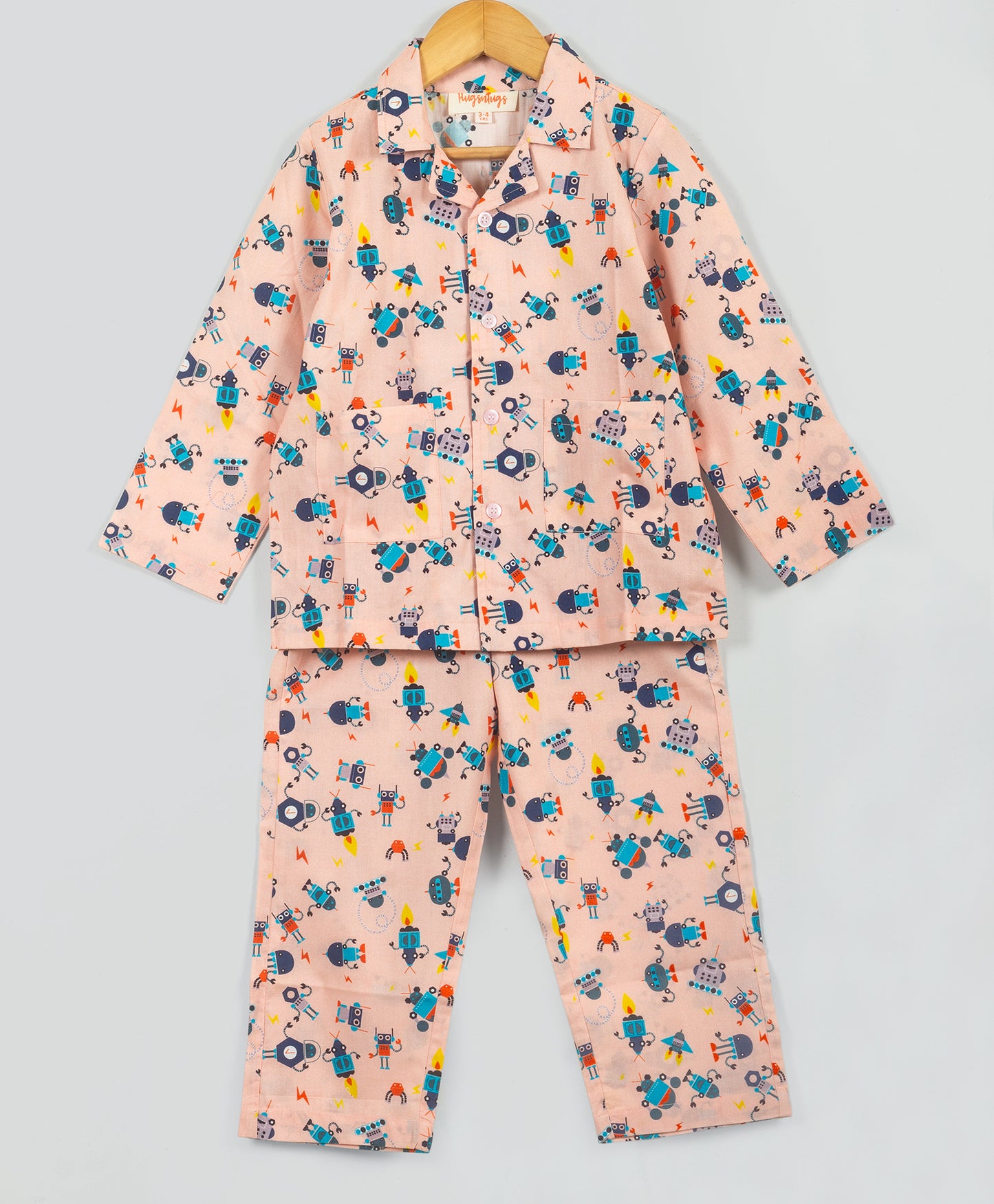 pink robot print nightsuit