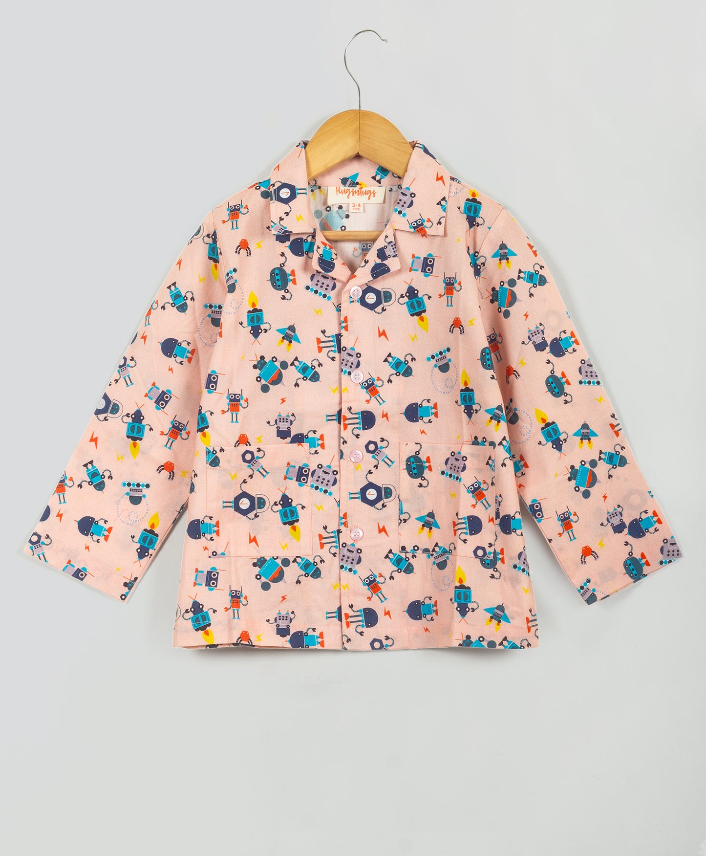 pink robot print nightsuit