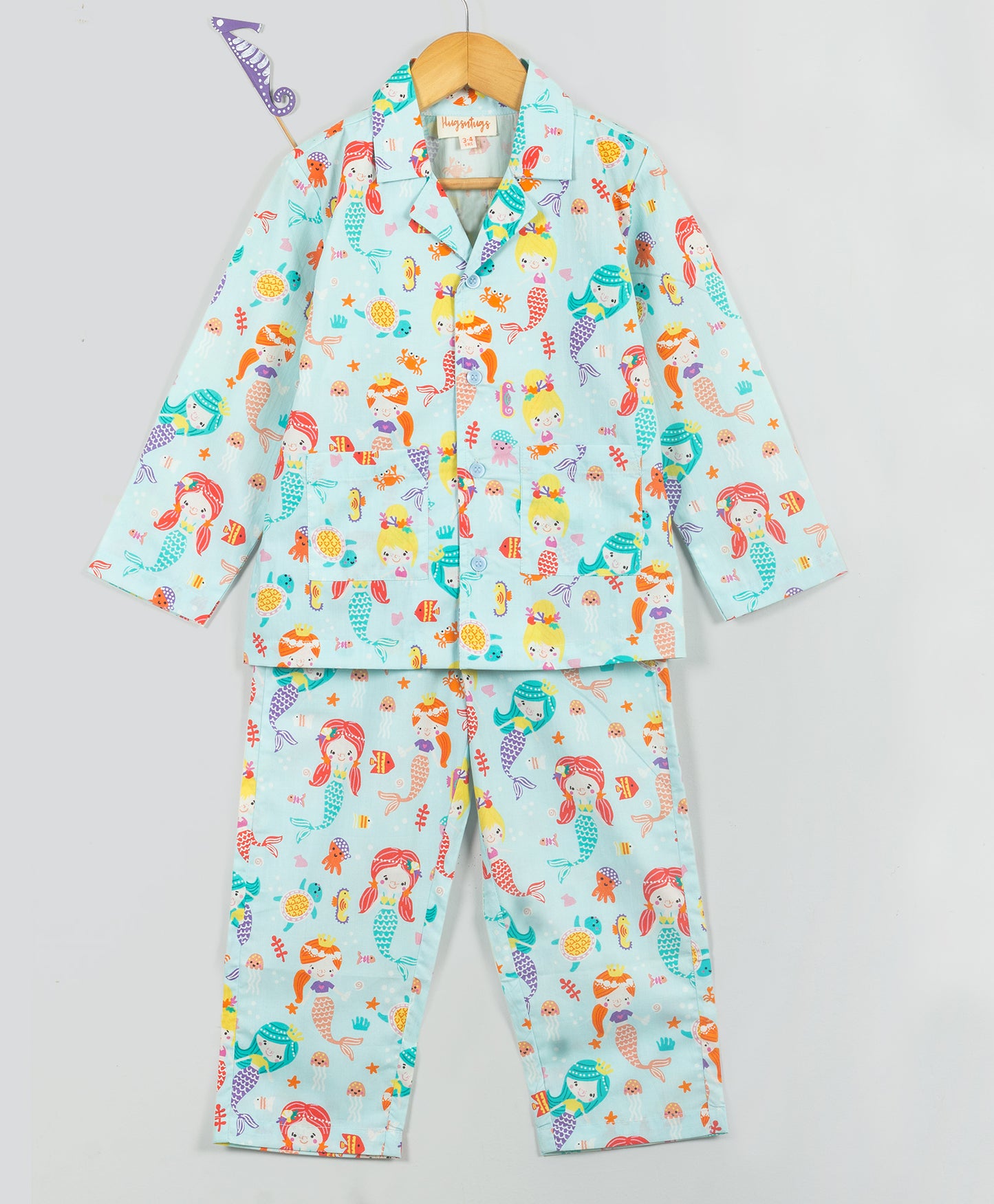 Mermaid and jellyfish print nightsuit