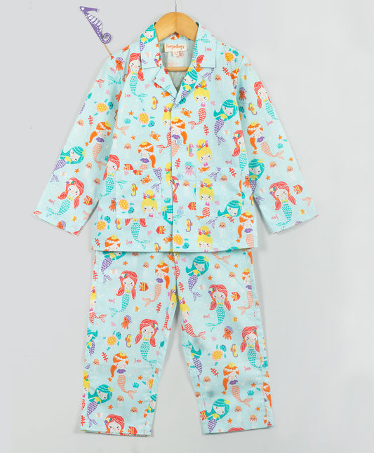 Mermaid and jellyfish print nightsuit