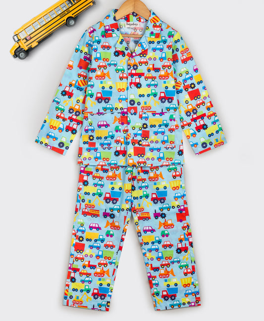 CONSTRUCTION VEHICLE PRINT NIGHTSUIT