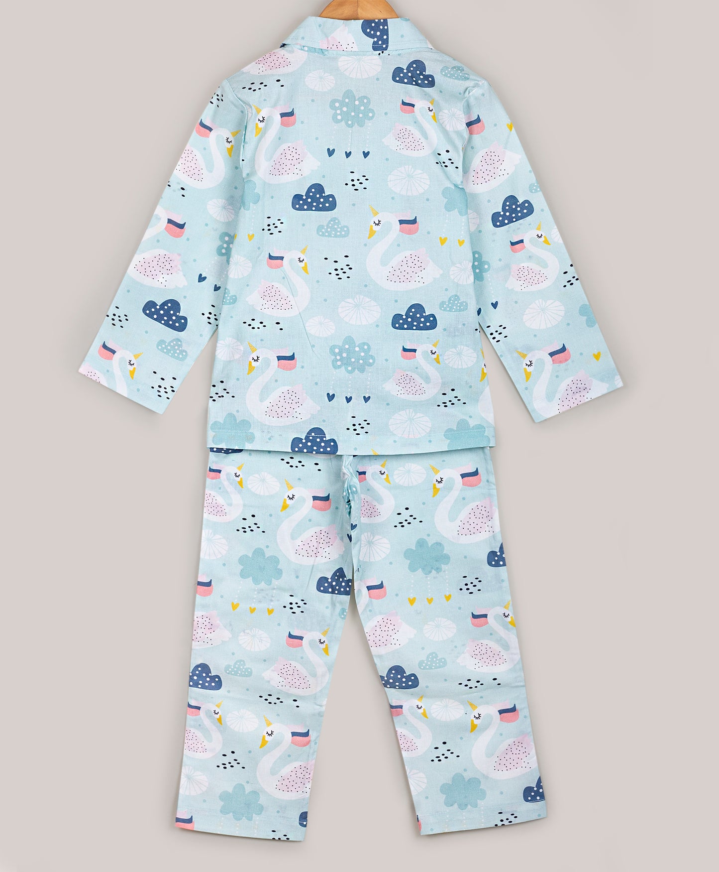 BLUE SWAN AND CLOUD PRINT NIGHTSUIT