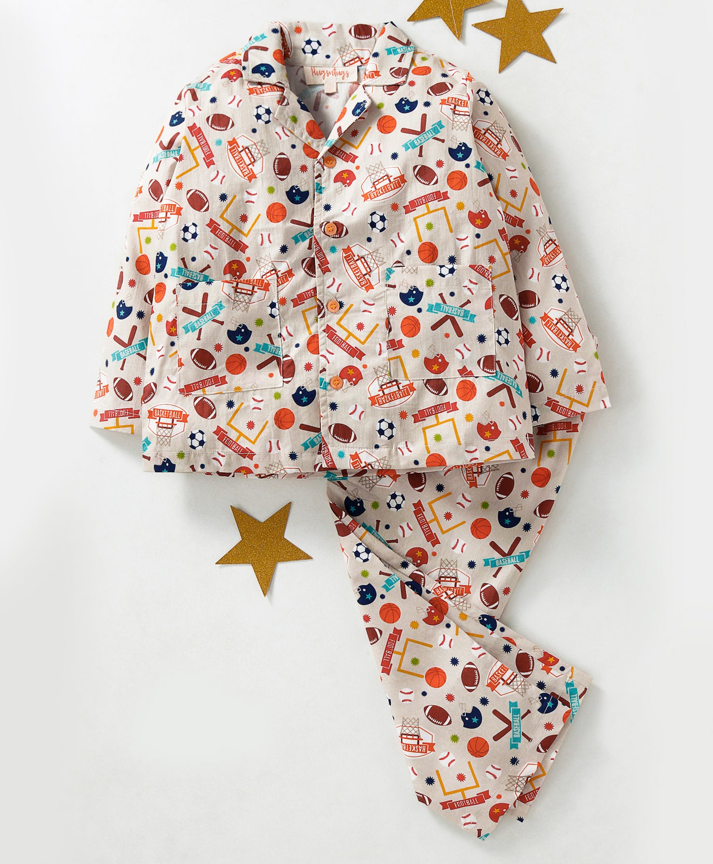 FOOTBALL AND HELMET PRINT NIGHTSUIT
