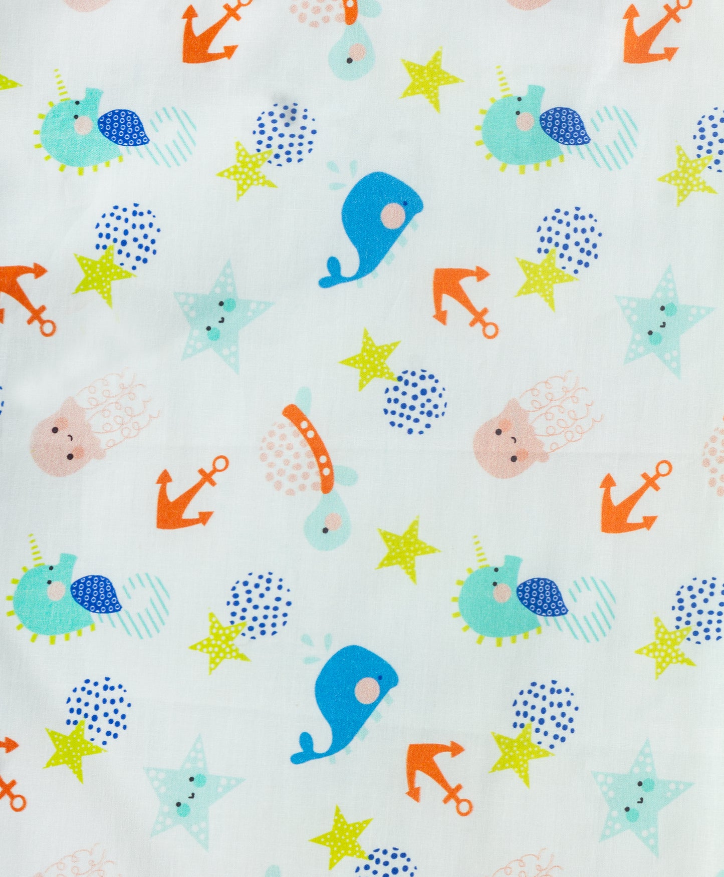 starfish and anchor print AC quilt with sea plant lining print