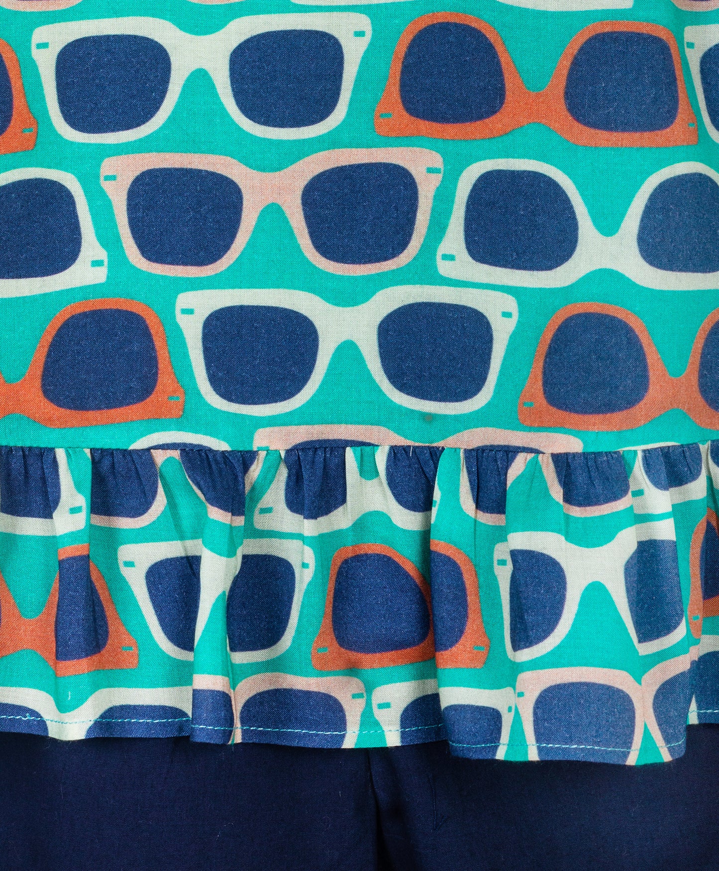 Sleeveless Sunglasses Print Top With Palazzo - Blue