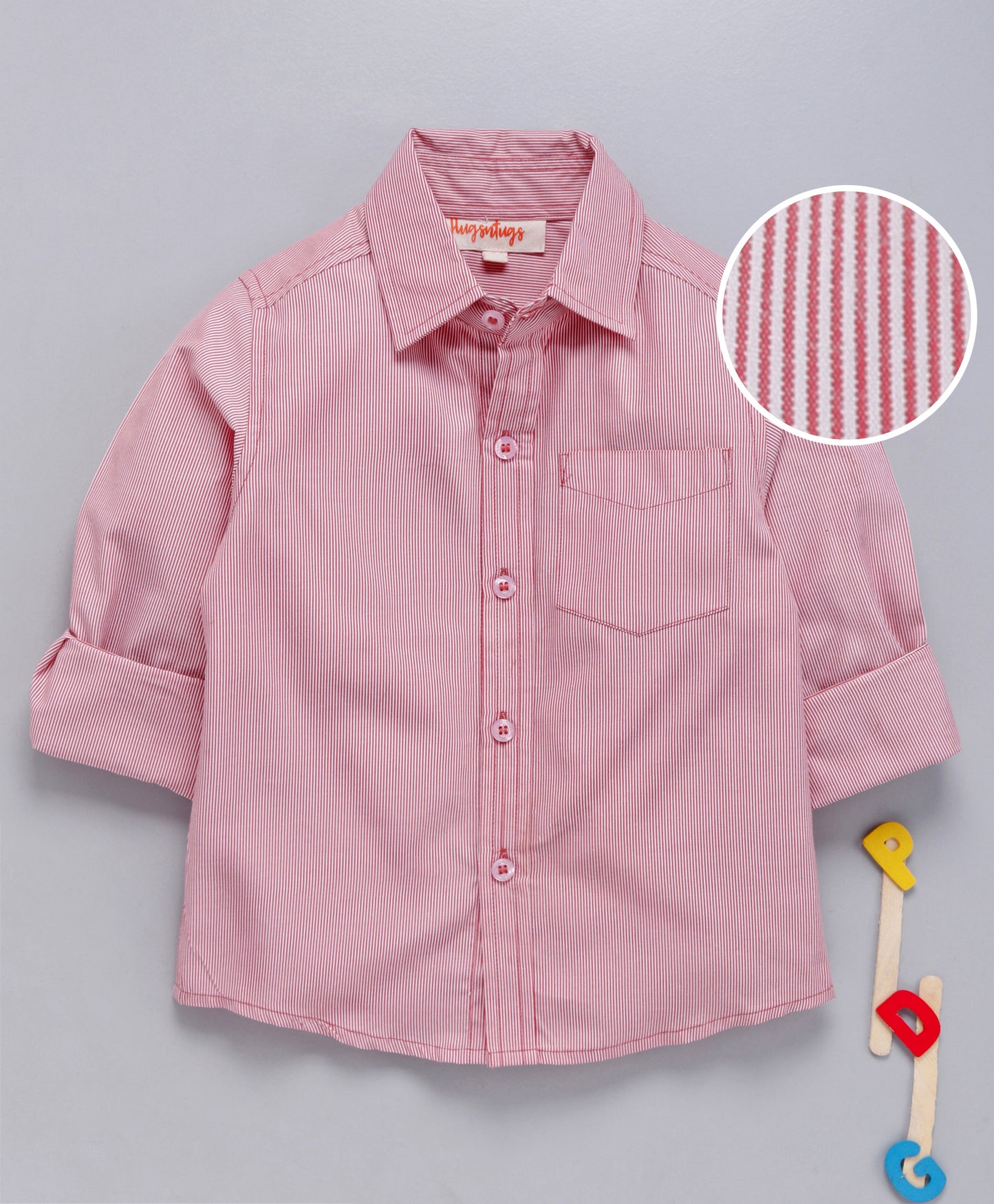 pink stripe print shirt