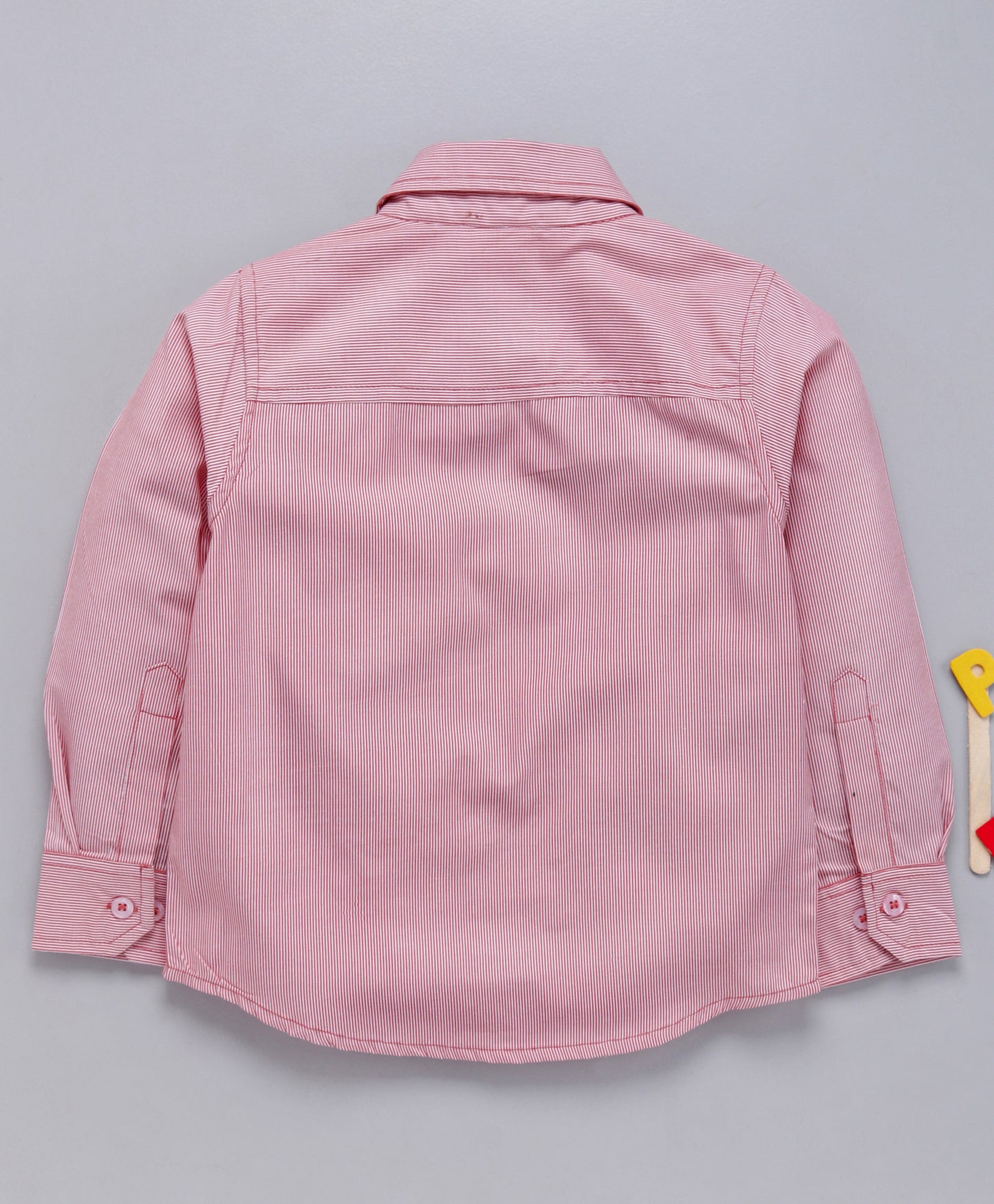 pink stripe print shirt