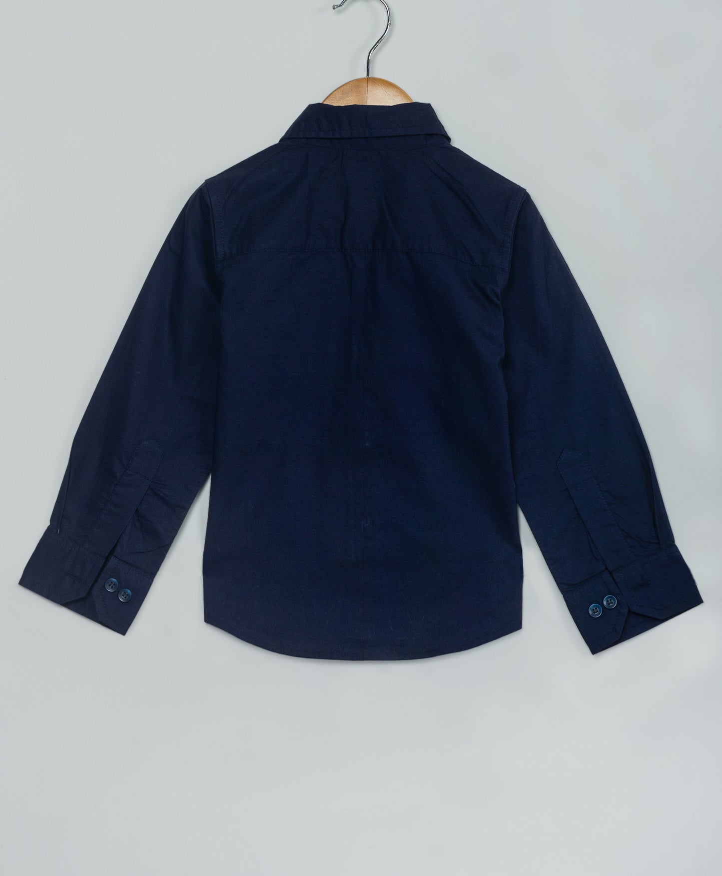 NAVY SHIRT WITH CONTRAST PIPING ACROSS CHEST