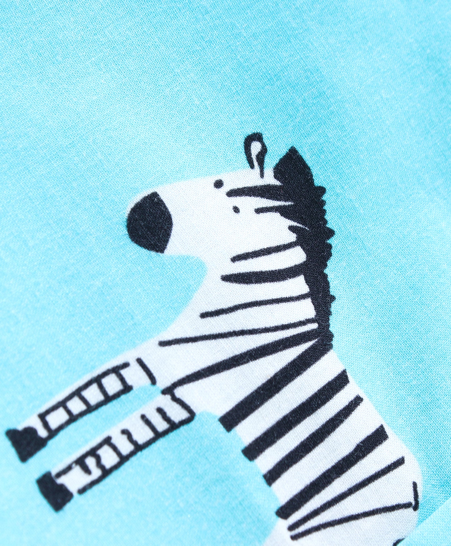 Half Sleeves Zebra Print Shirt - Blue