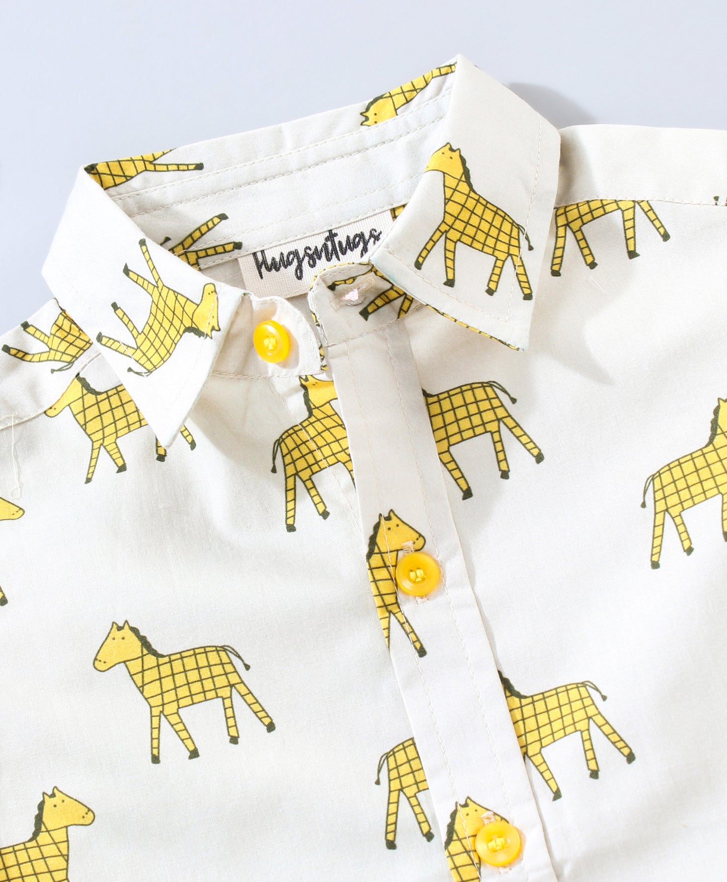 Half Sleeves Animal Print Shirt - White do