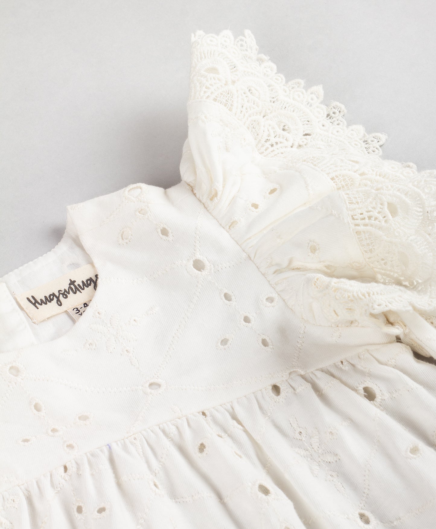 WHITE SCHIFFLI CO-ORD SET