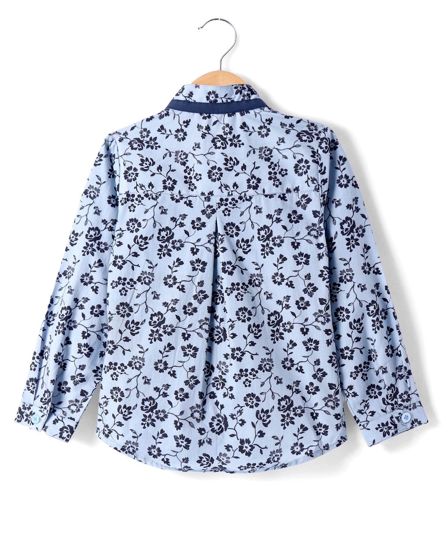 BLUE FLORAL PRINT BUTTON DOWN SHIRT