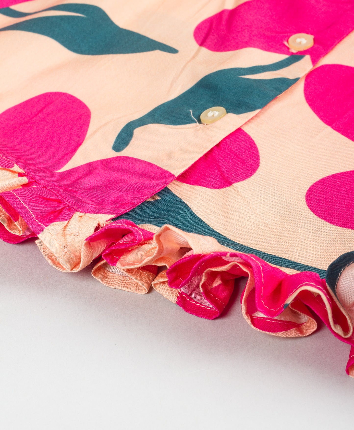 FUSCHIA PINBK BIG FLOWER PRINT DRESS