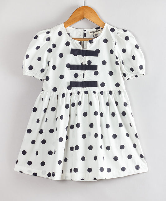 WHITE AND BLACK POLKA DOT DRESS