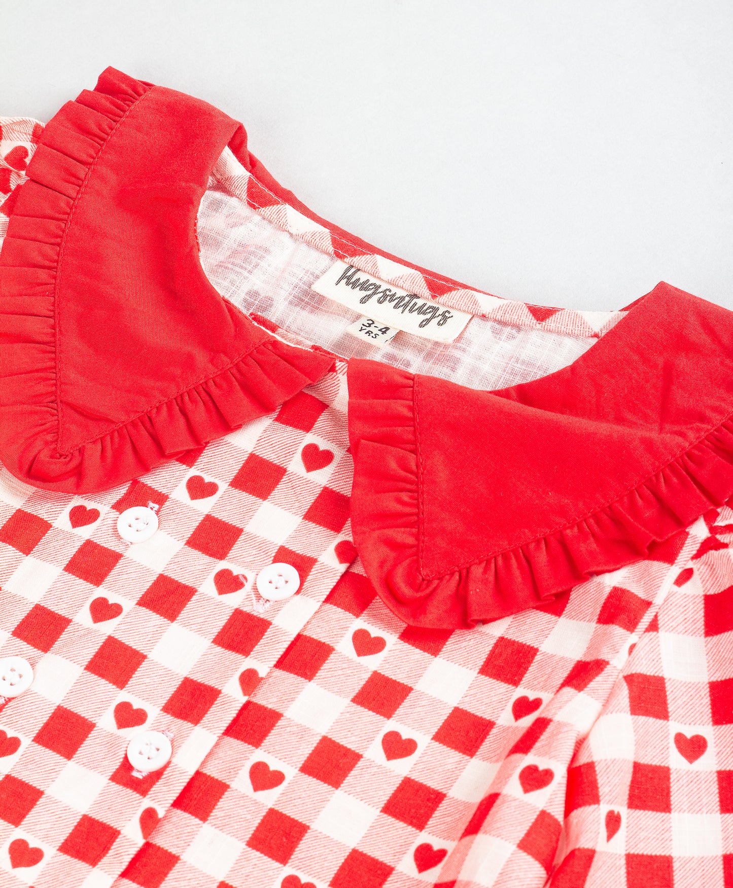 HEART IN CHECK PRINT TOP