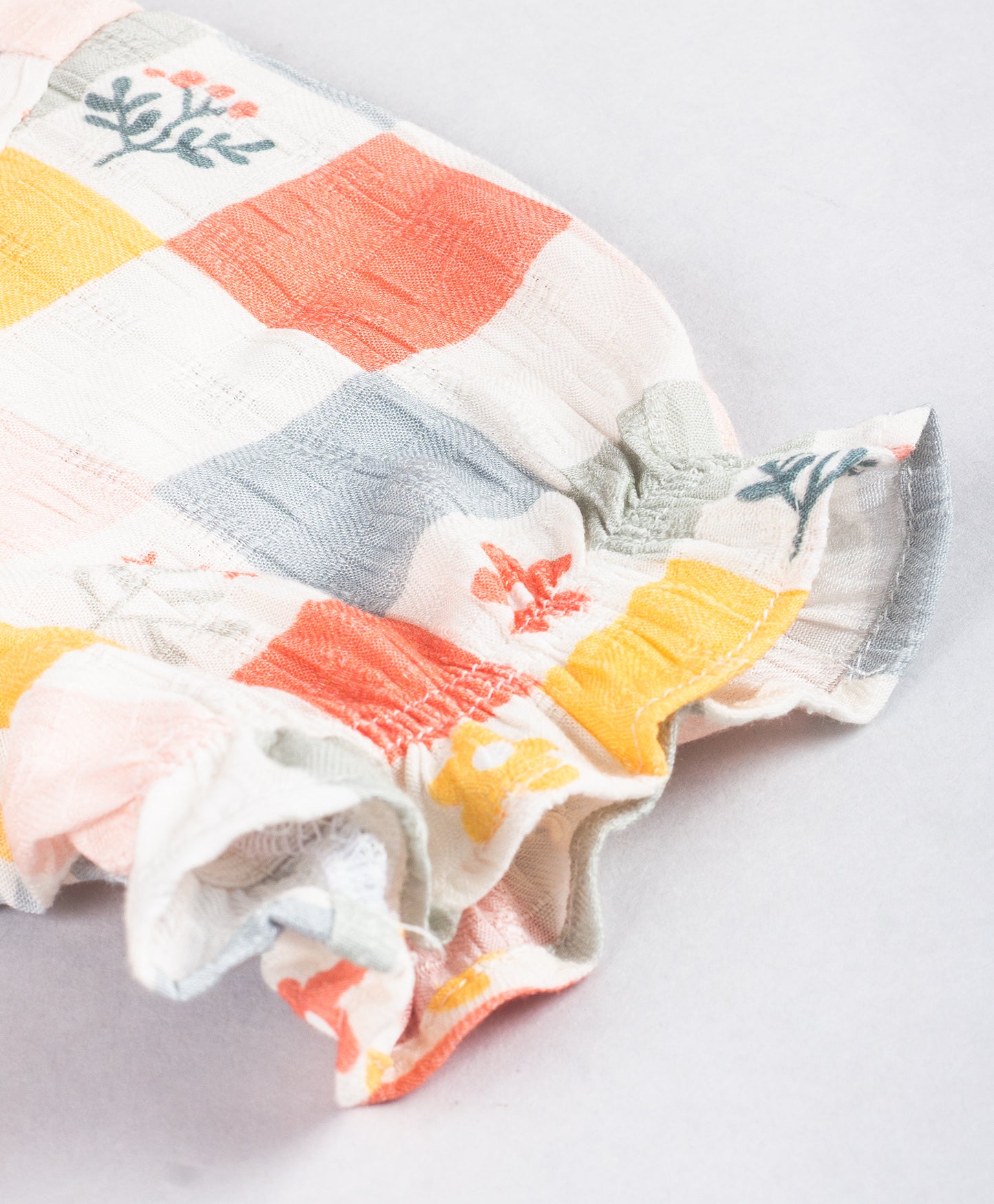 SOFT PASTEL CHECK WITH FLOWER PRINT