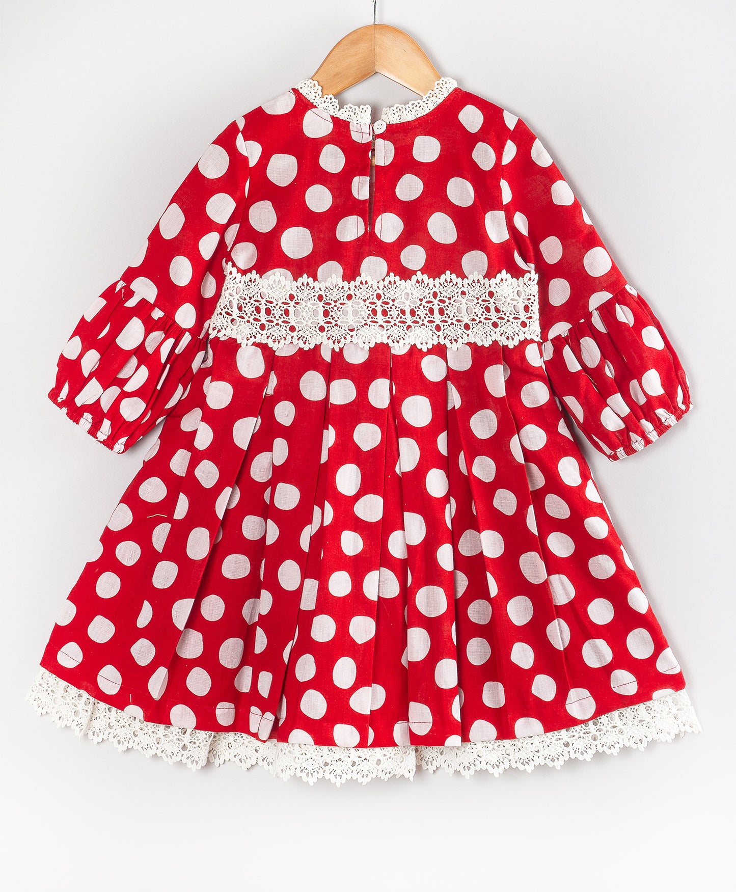 RED WHITE DOT PRINT CHRISTMAS DRESS