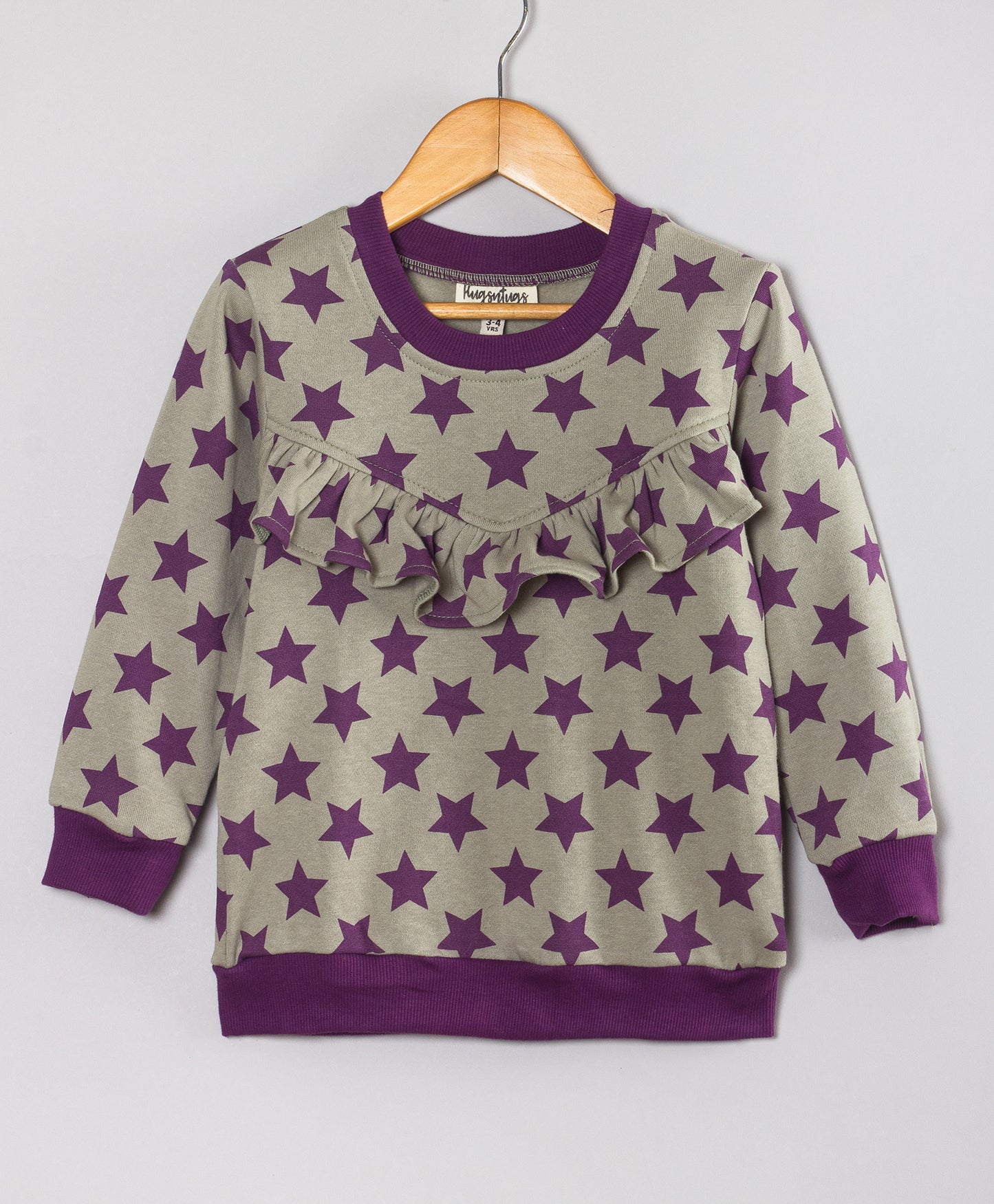 PURPLE STAR PRINT WINTER TOP