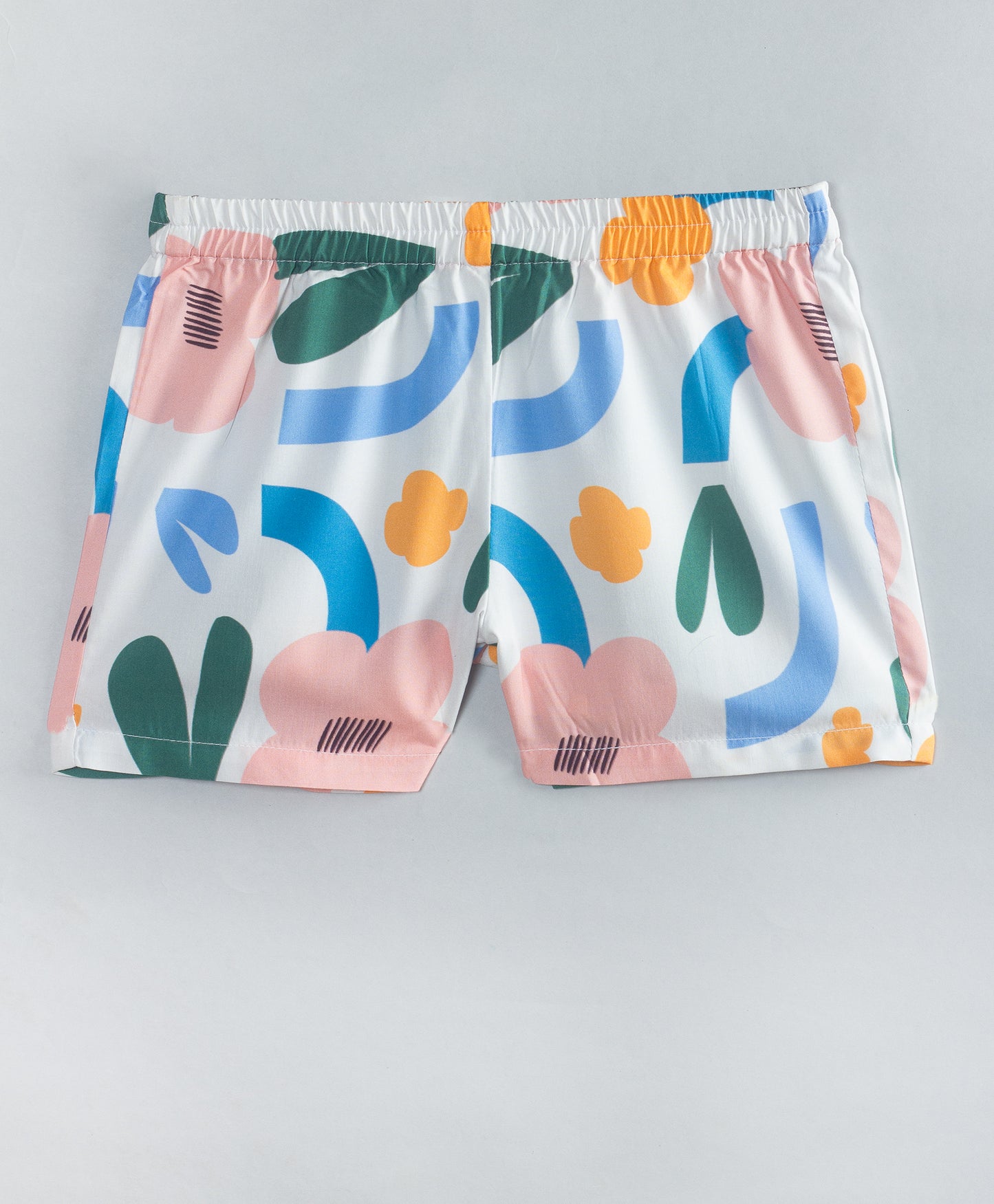 FLORAL GEOMETRIC PRINT SHORTS SET