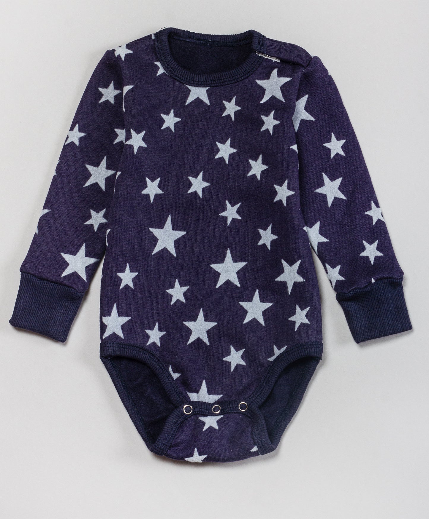 STAR PRINT WINTER INFANT ONESIE AND PJ SET