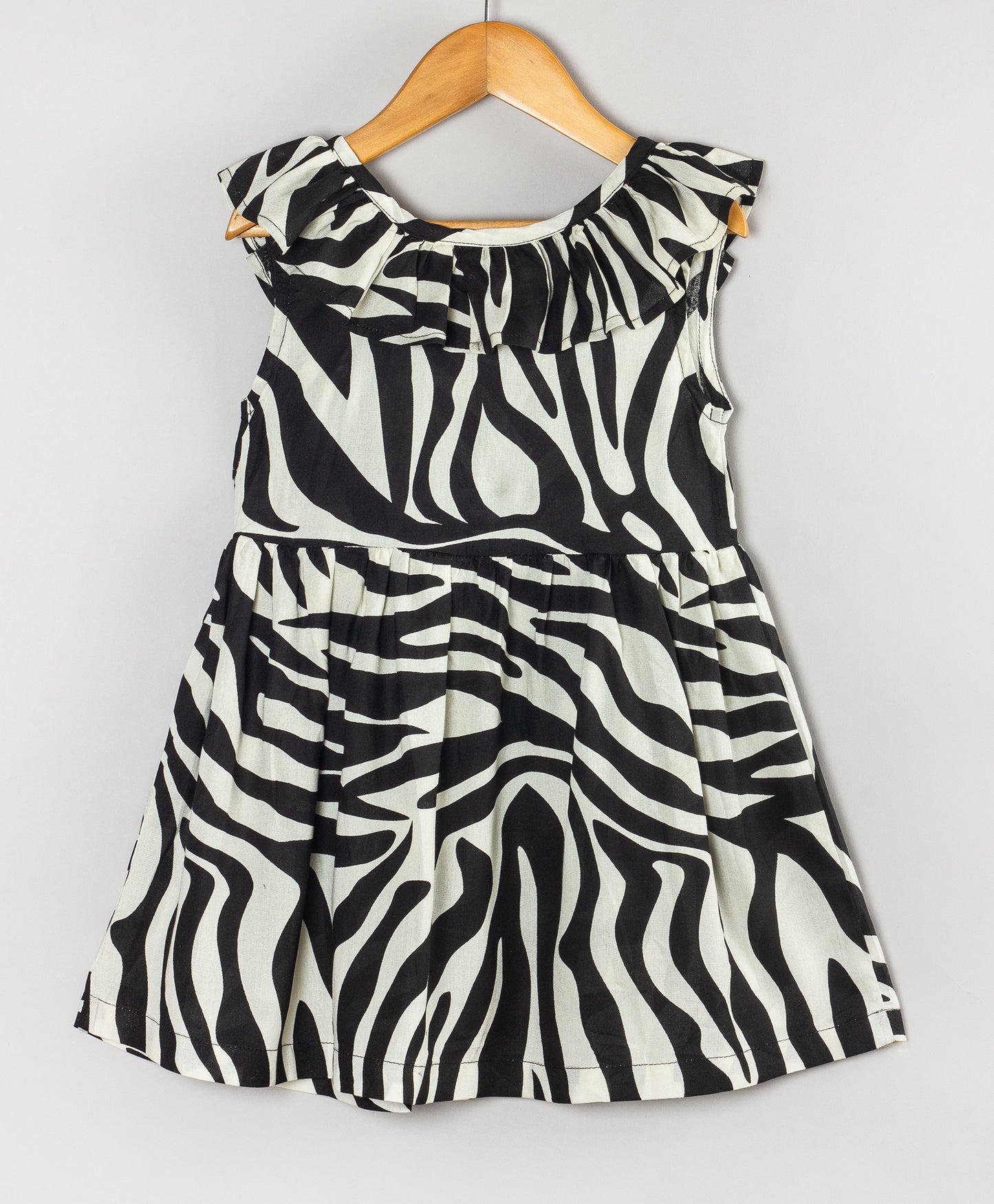 ZEBRA PRINT DRESS WITH BLACK BOW