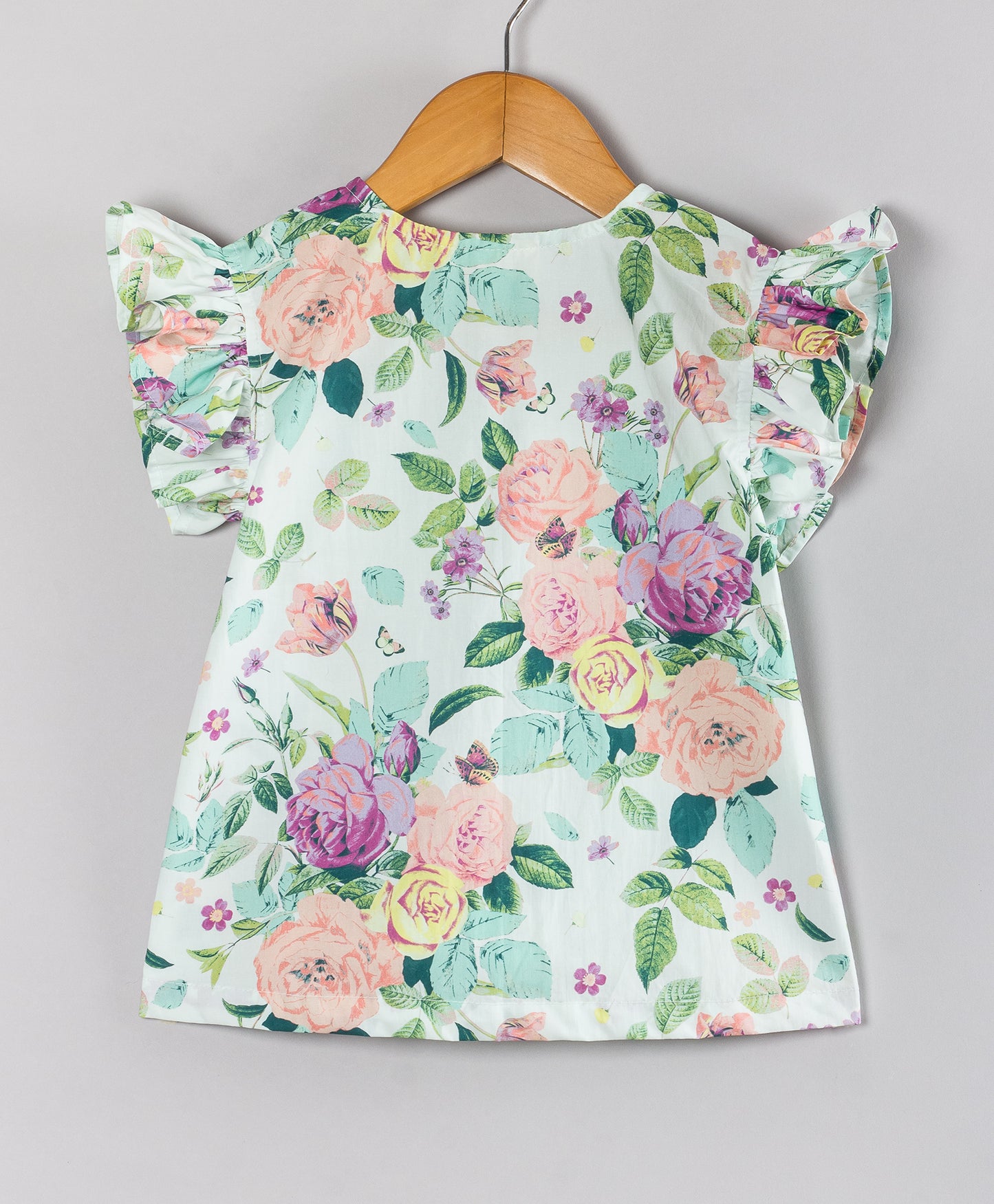 ENGLISH ROSE PRINT TOP WITH DOUBLE YOKE