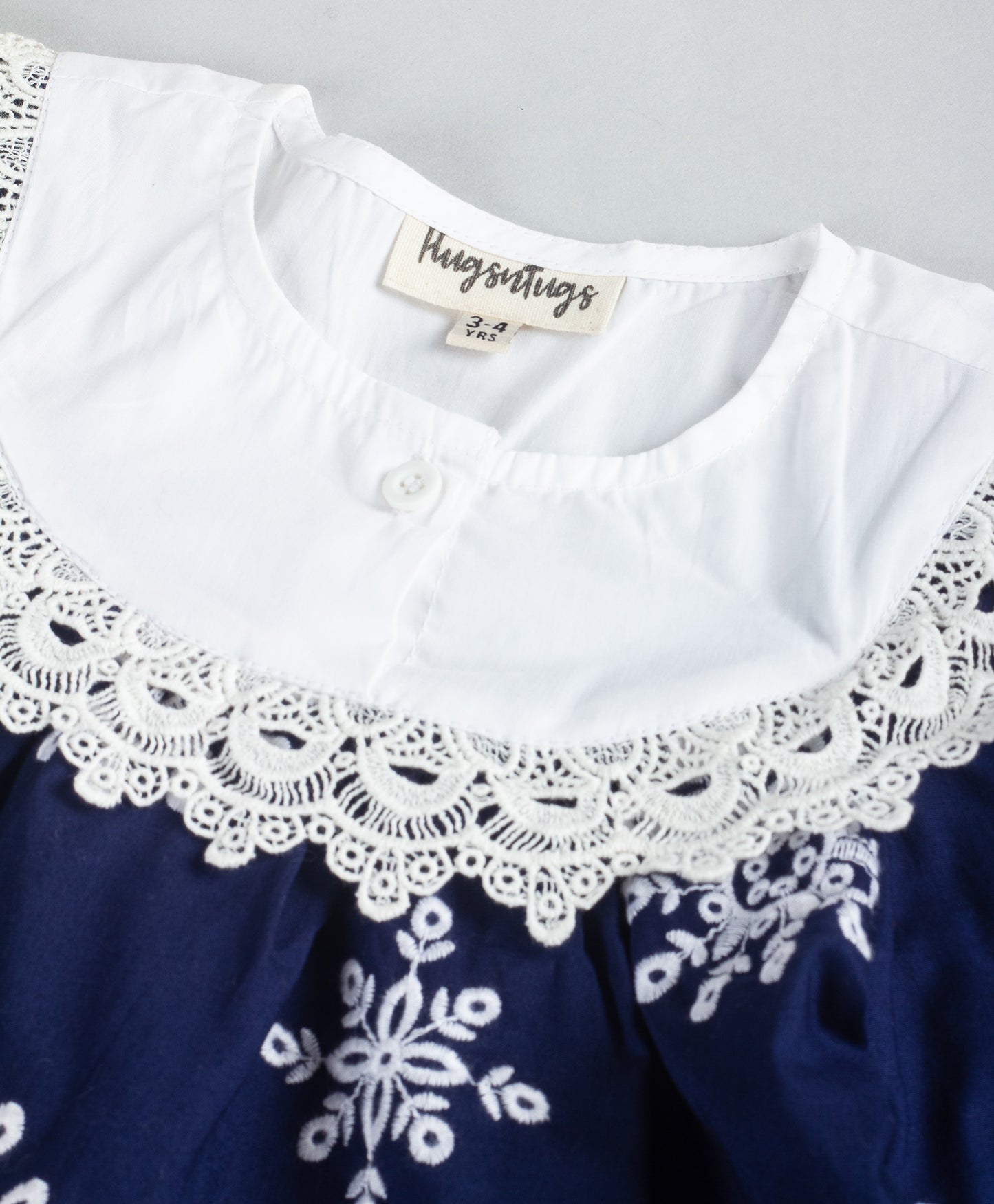 NAVY SNOWFLAKE EMBROIDERY DRESS