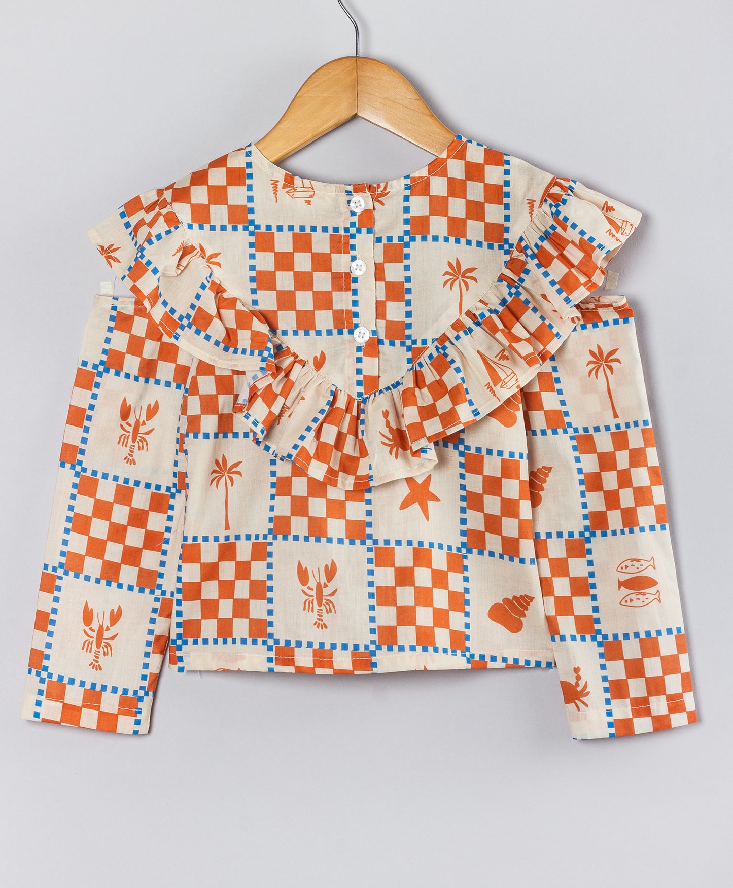 CHECKERED BEACH PRINT TOP