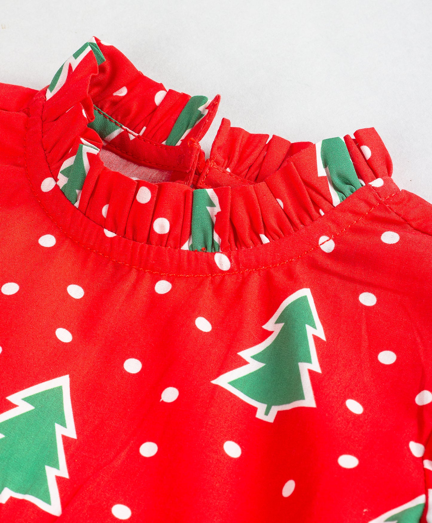 RED CHRISTMAS TREE PRINT DRESS