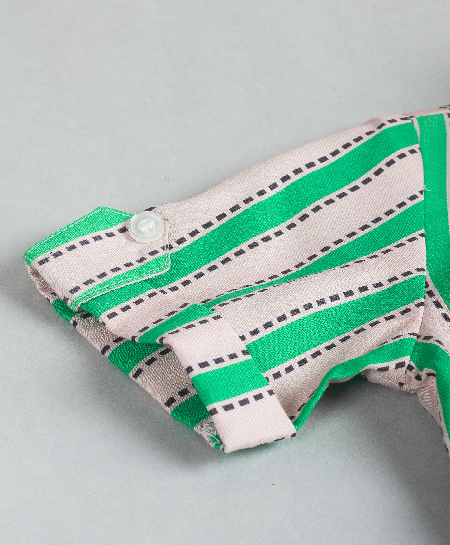 STRIPE PRINT DRESS WITH SELF BELT