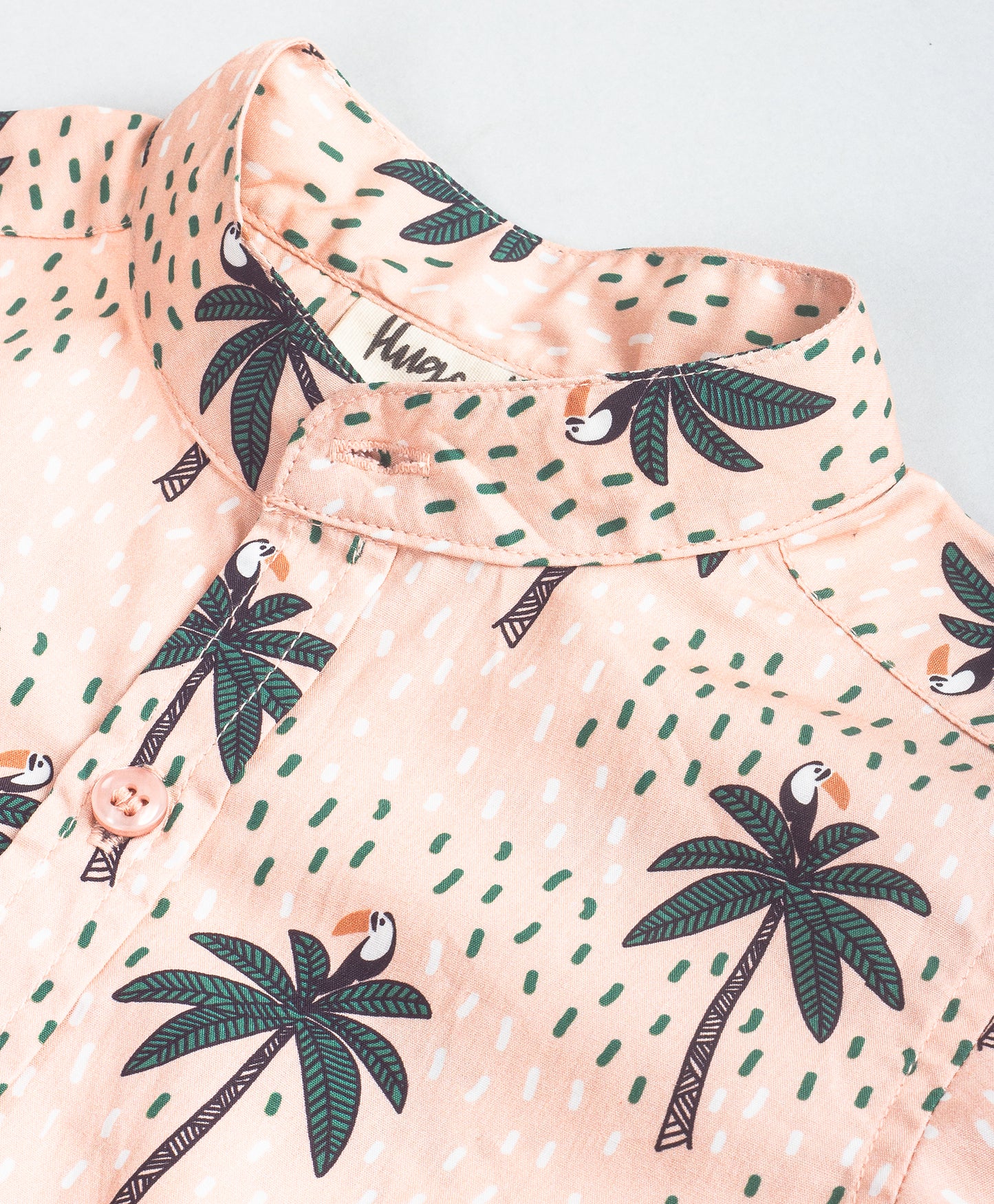 TOUCAN ON PALM TREE PRINT BOYS SHIRT