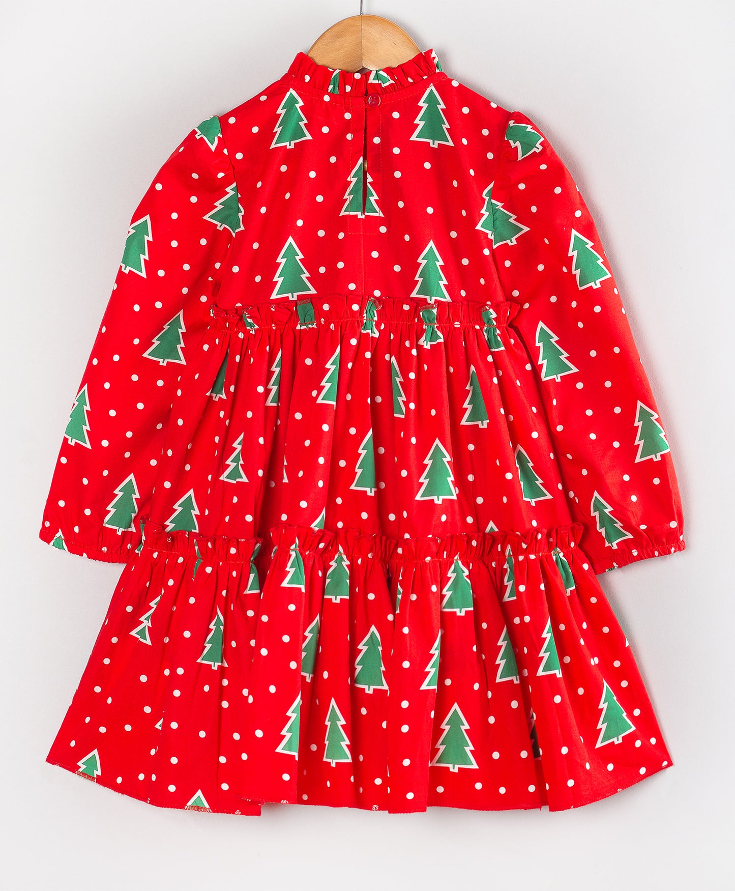 RED CHRISTMAS TREE PRINT DRESS