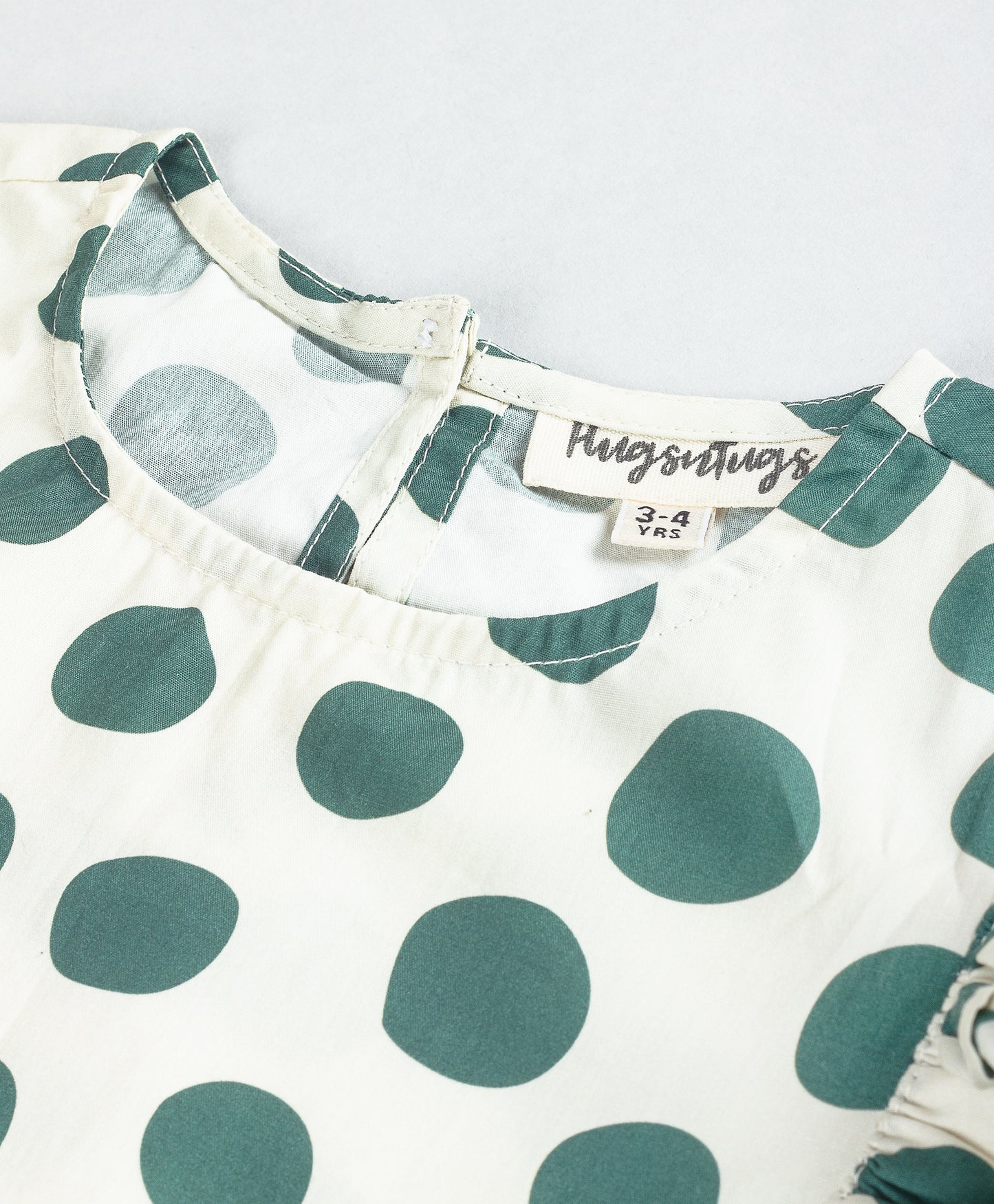 WHITE GREEN DOT PRINT CHRISTMAS TOP