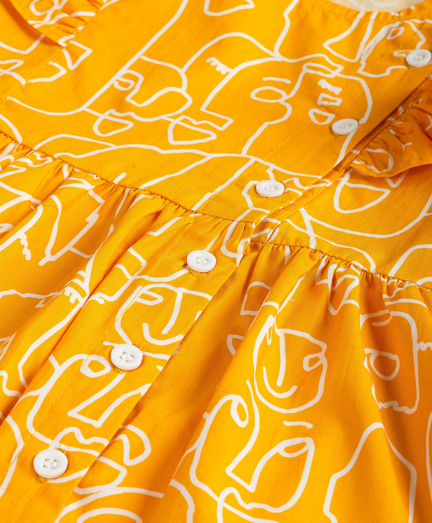 YELLOW FACES PRINT DRESS
