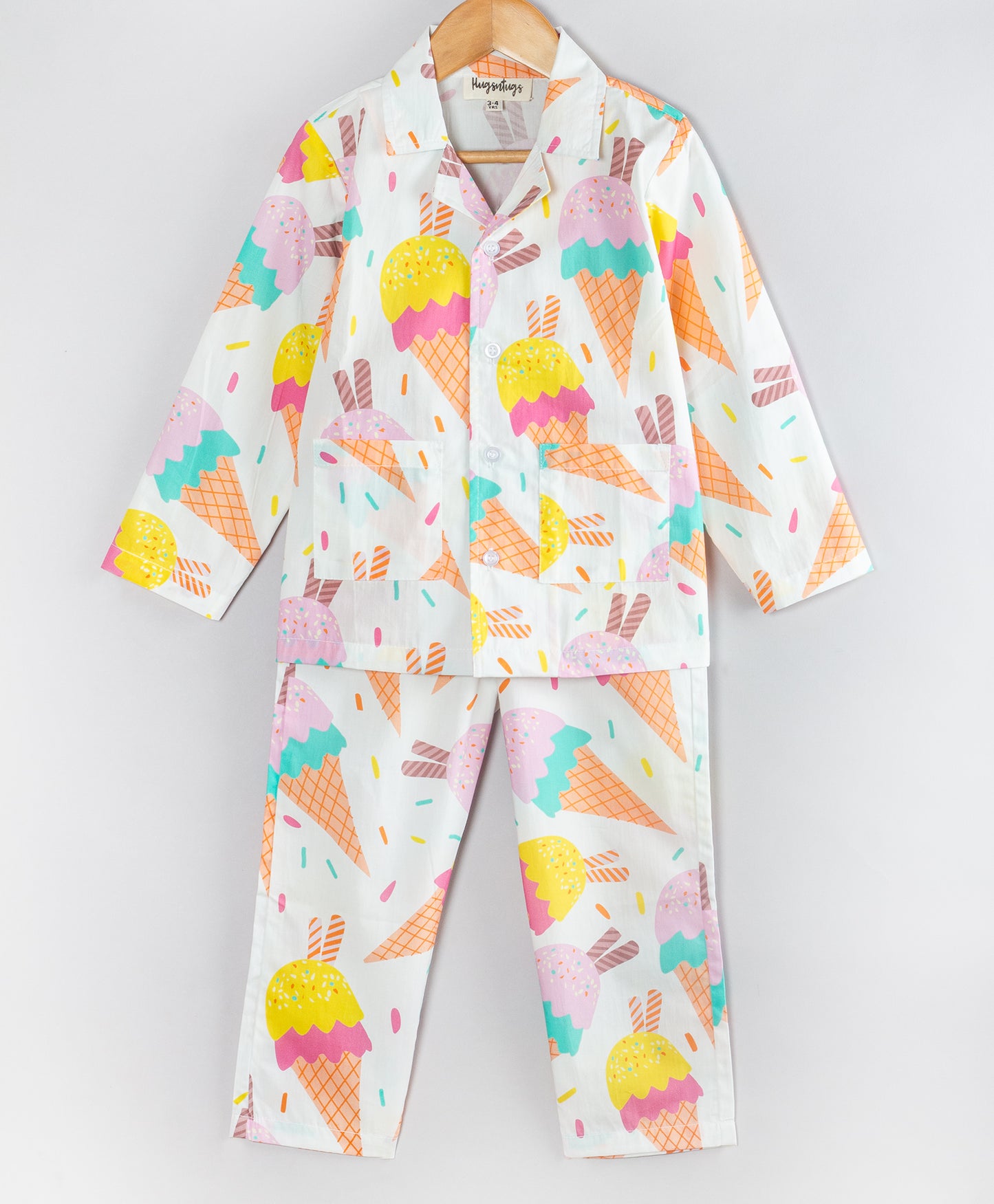 ICECREAM PRINT COTTON FULL SLEEVES NIGHTSUIT