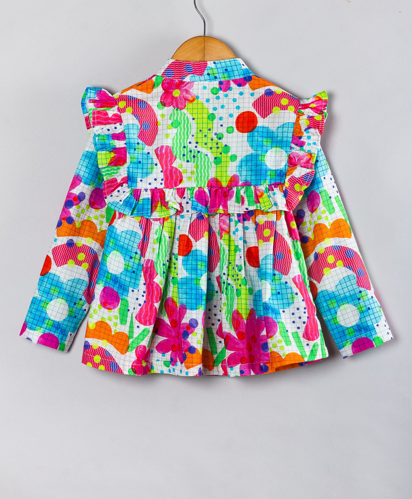 FLORAL CHECK PRINT TOP