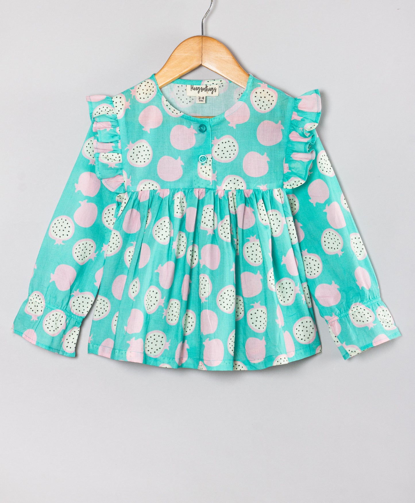 DRAGONFRUIT PRINT AQUA TOP