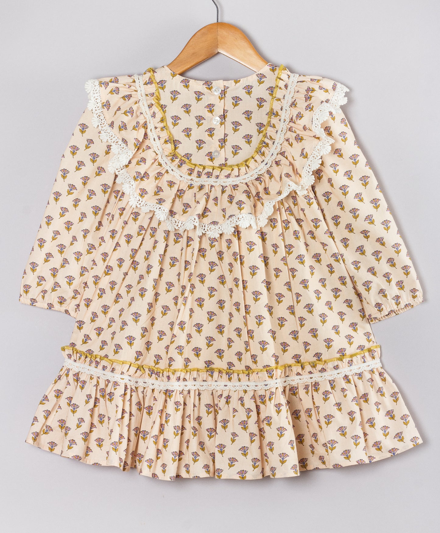 MOTIF PRINT DRESS WITH YOKE DETAILING