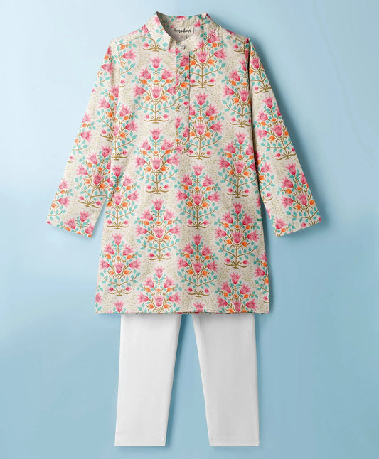 INDIAN FLORAL BUNCH PRINT KURTA SET