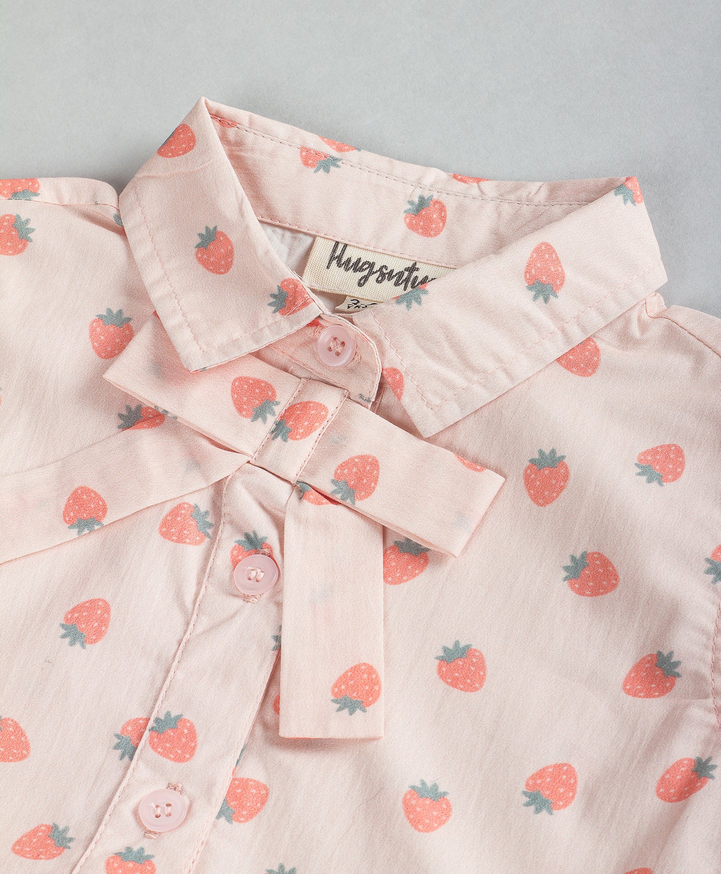 STRAWBERRY PRINT TOP WITH BOWTIE
