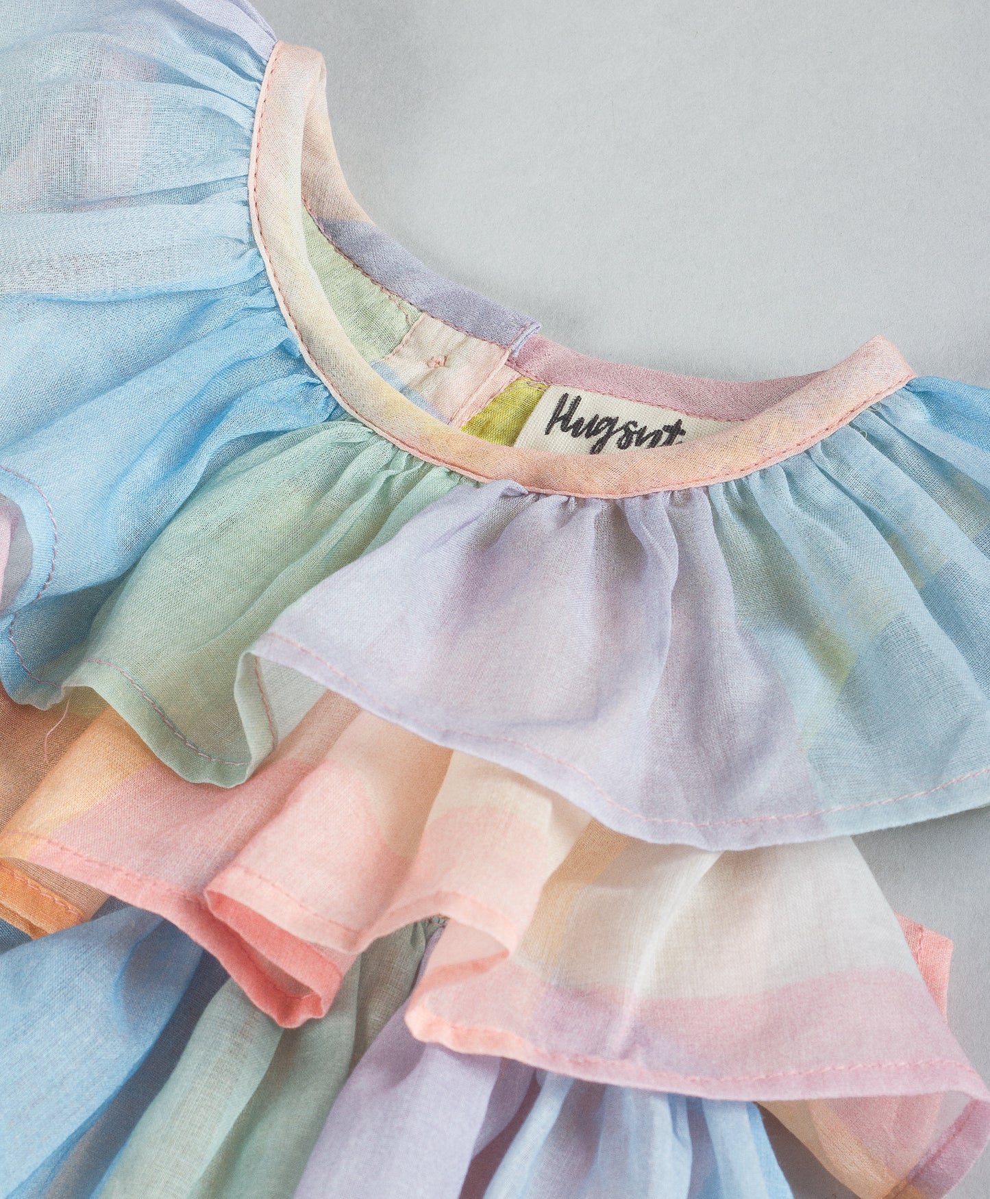 PASTEL CHECK PRINT FRILL INFANT DRESS
