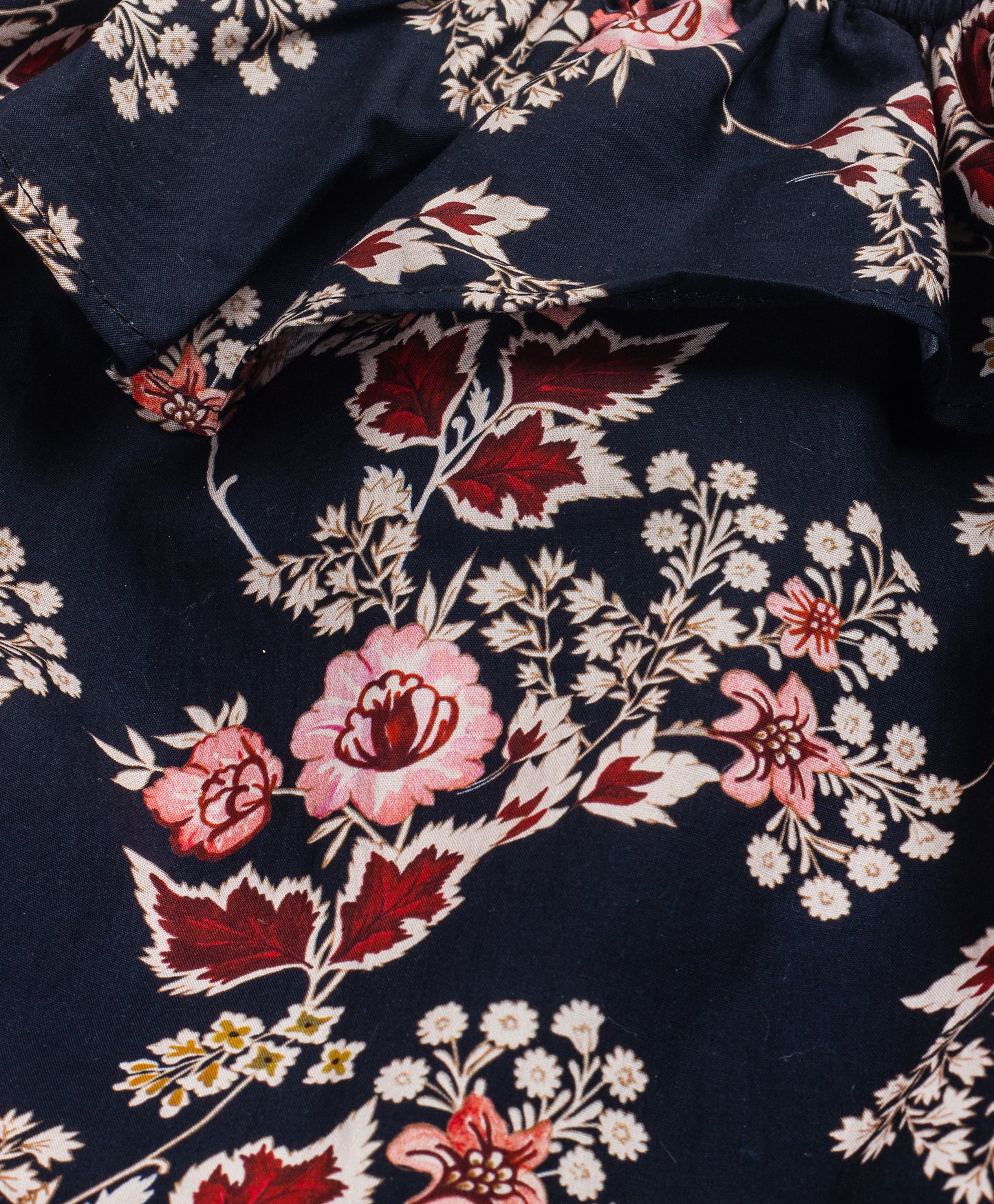 FLOWER PRINT ONE SHOULDER TOP WITH SOLID TIE UP