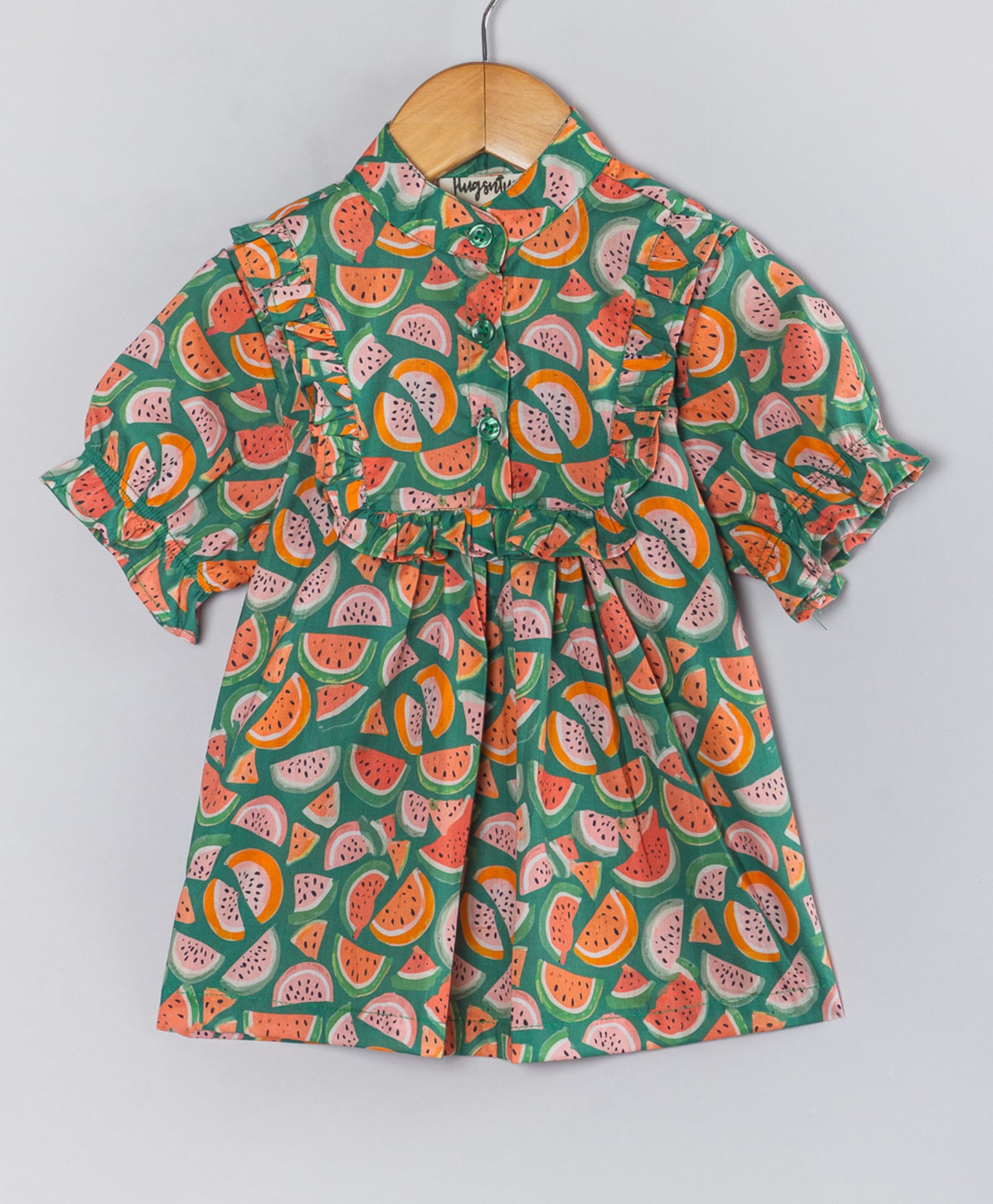 ALL OVER WATERMELON PRINT TOP -GREEN