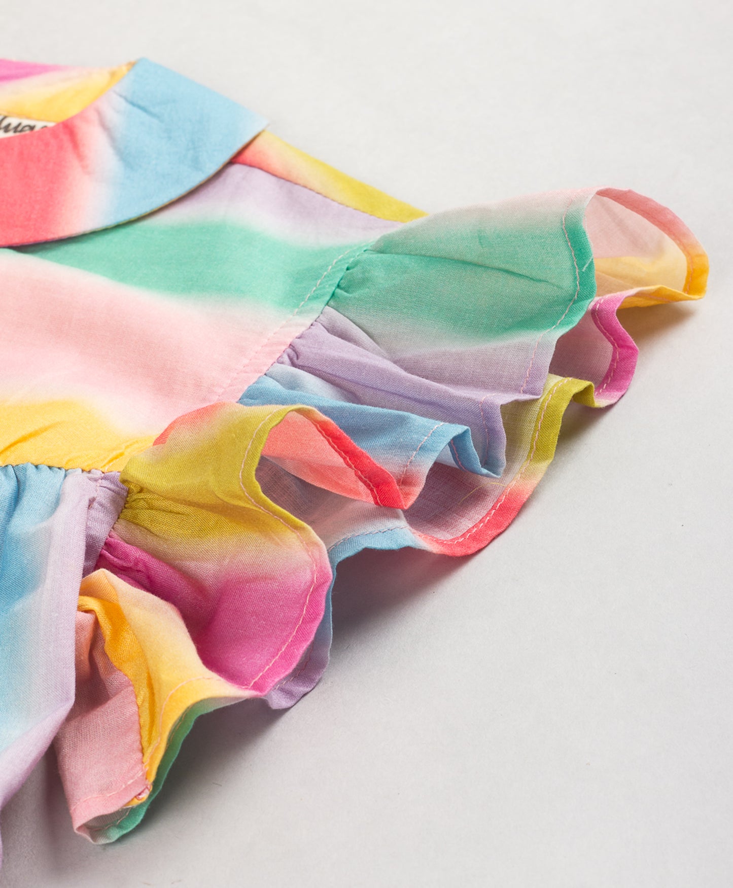 MULTI STRIPE PRINT TOP WITH COLLARS