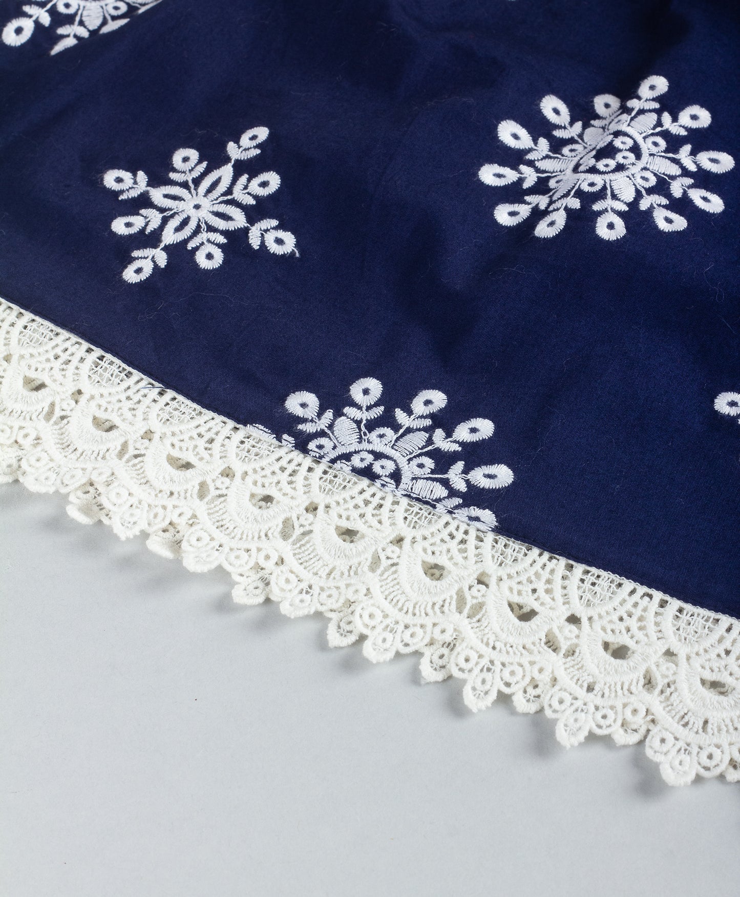 NAVY SNOWFLAKE EMBROIDERY DRESS