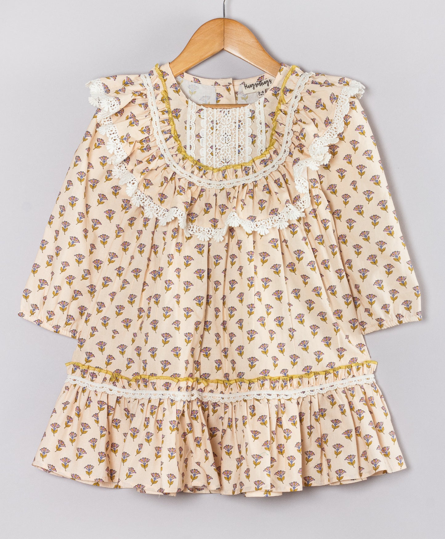 MOTIF PRINT DRESS WITH YOKE DETAILING