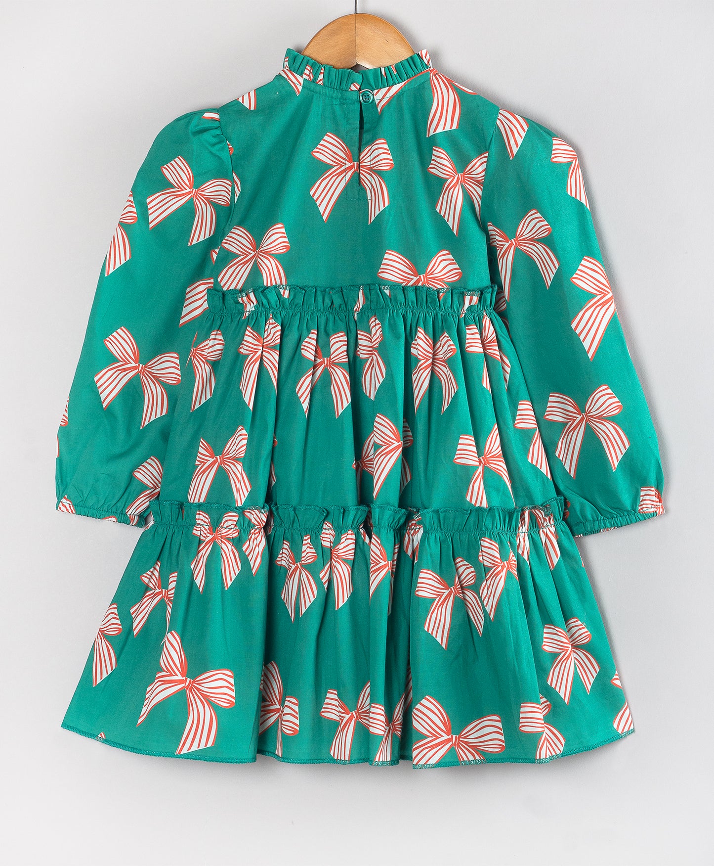 CHRISTMAS BOW PRINT DRESS