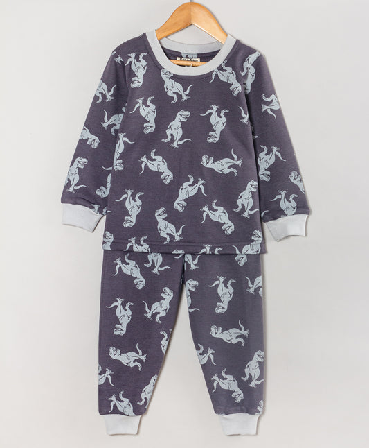 GREY DINO PRINT TRACKSUIT