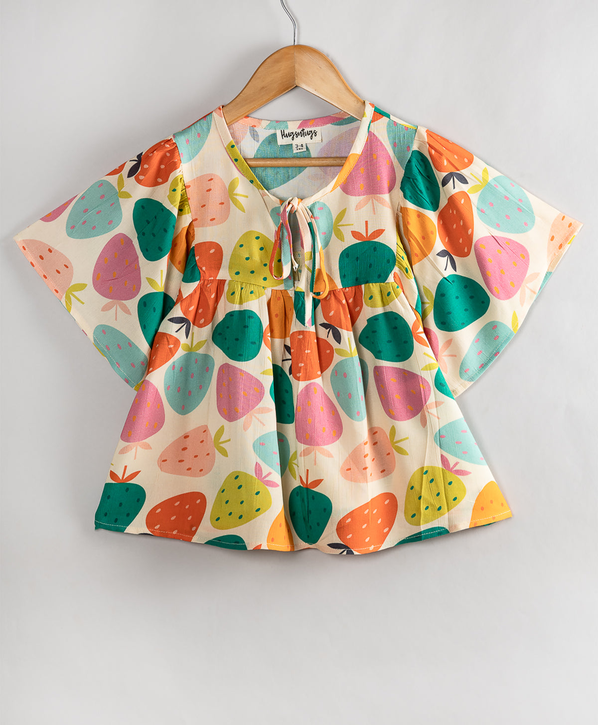 STRAWBERRY PRINT FRONT TIE UP TOP