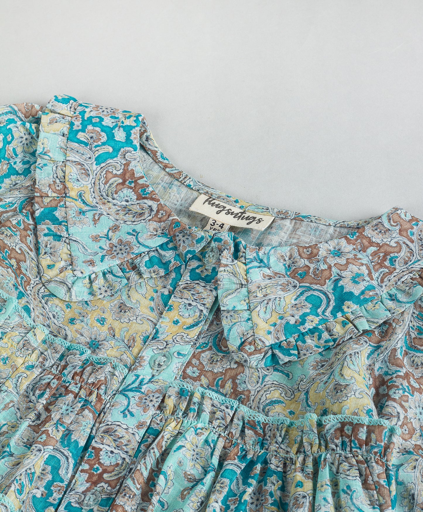 PAISLEY PRINT TIERED DRESS WITH COLLARS